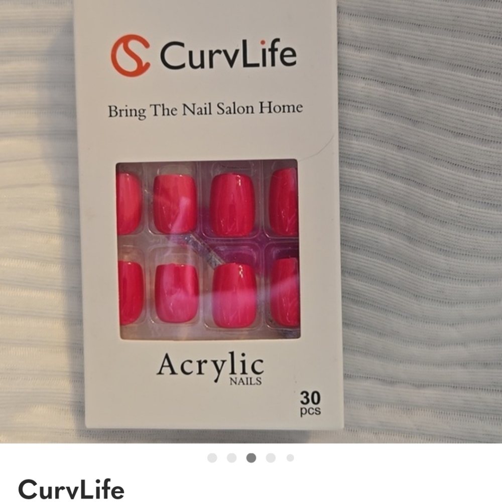 CurvLife Pink Acrylic Nails Set